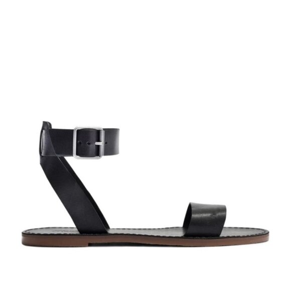 Madewell Black Leather Boardwalk Ankle Strap Gladiator Sandals 7.5 - Picture 10 of 11